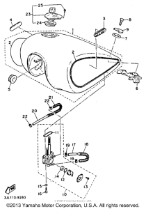 XV750E Топливный бак