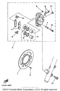 YZ80S (Motocross) Front brake - caliper