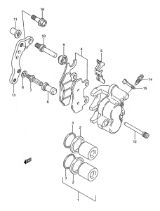 RM125 Передний суппорт