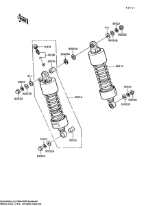 VN750 Подвеска / амортизатор
