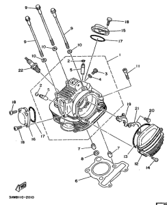 TW200E Головка цилиндров