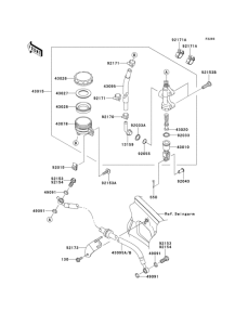 KLE650 Задний торм цилиндр