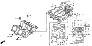 VFR750F Картер двигателя