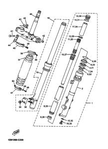 DT125RE Вилка передней оси