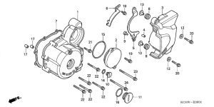 CG125M Крышка картера левая