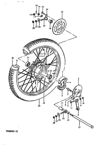 TS50 Rear wheel complete assy