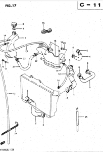 GV1400 Radiator hose - reserve tank