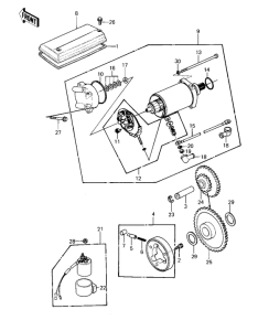KZ550 Starter motor / starter clutch