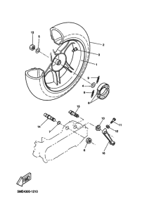 YQ100 Rear wheel complete assy
