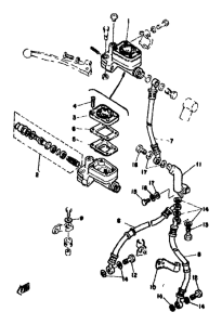 XS500 Master cylinder. brake hose