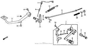VF700S Brake pedal + shift pedal