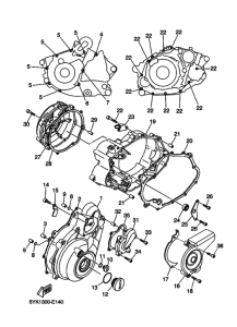 MT03 Crankcase cover ass`y  (v