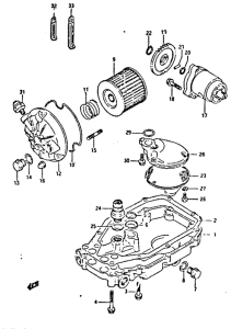 GSX-R400 Масляный насос и фильтр