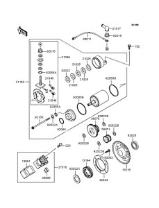  Starter motor / starter clutch