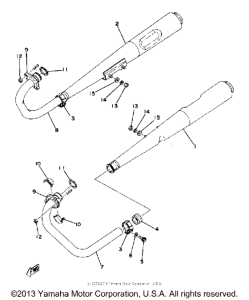 XS400-2E - 1978 Выхлопная система