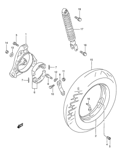 AN125 Rear wheel complete assy