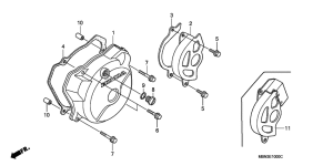 XR650R Крышка картера левая