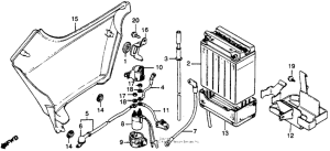 CB450 Right side cover + battery