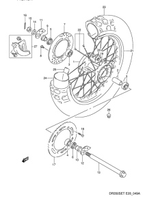 DR350 Rear wheel complete assy