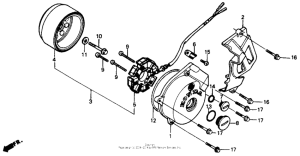 XR200R Left crankcase cover 86-93