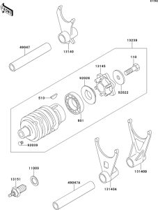 ZX600 Change drum / shift fork