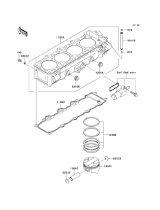 ZX900 Цилиндр и поршни