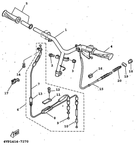 YW100 Steering handle. cable