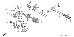 CR250R Вилка переключения передач