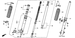 XLR125 Вилка передней оси