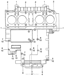 CB750 Bolt + washer (upper crankcase)