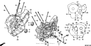VT750C2B Картер двигателя