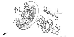 XR600R Rear wheel complete assy