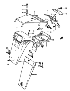 DR650 Заднее крыло