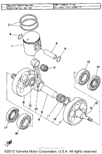 YZ465G Коленвал,поршни