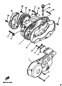 RZ350 RZ350U Crankcase cover ass`y  (v