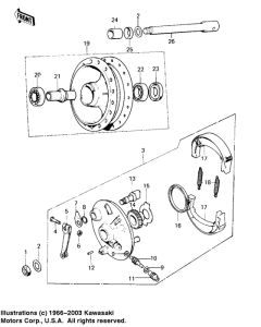 KM100 Front hub / brake