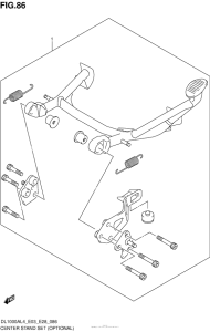 DL1000 (ABS) Центральная подножка (опционально)