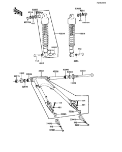 KZ440 Swing arm / shock absorbers