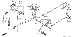 VT750CA Brake pedal assy