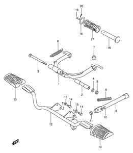 FM50 Center stand - footrest
