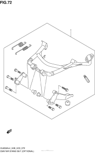 DL650 (ABS) Центральная подножка (опционально)