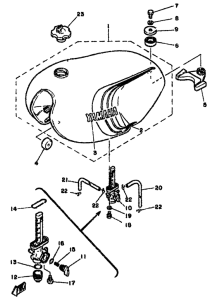 RD350LC Топливный бак