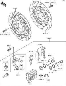 ZR750 Передние тормоза