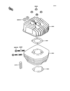 KH125 Цилиндр и головка цилиндров