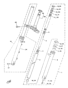 TZR50 Передняя вилка