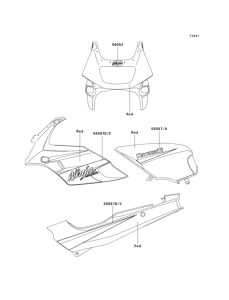 EX500 Decals(red)(d6f)