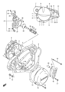 RMX250 Crankcase cover ass`y  (v