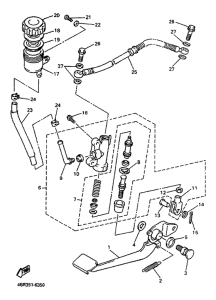 XJ600N Задний торм цилиндр