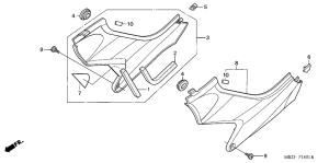 CB600F Боковая крышка