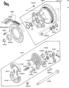 KX500 Rear hub / brake / chain